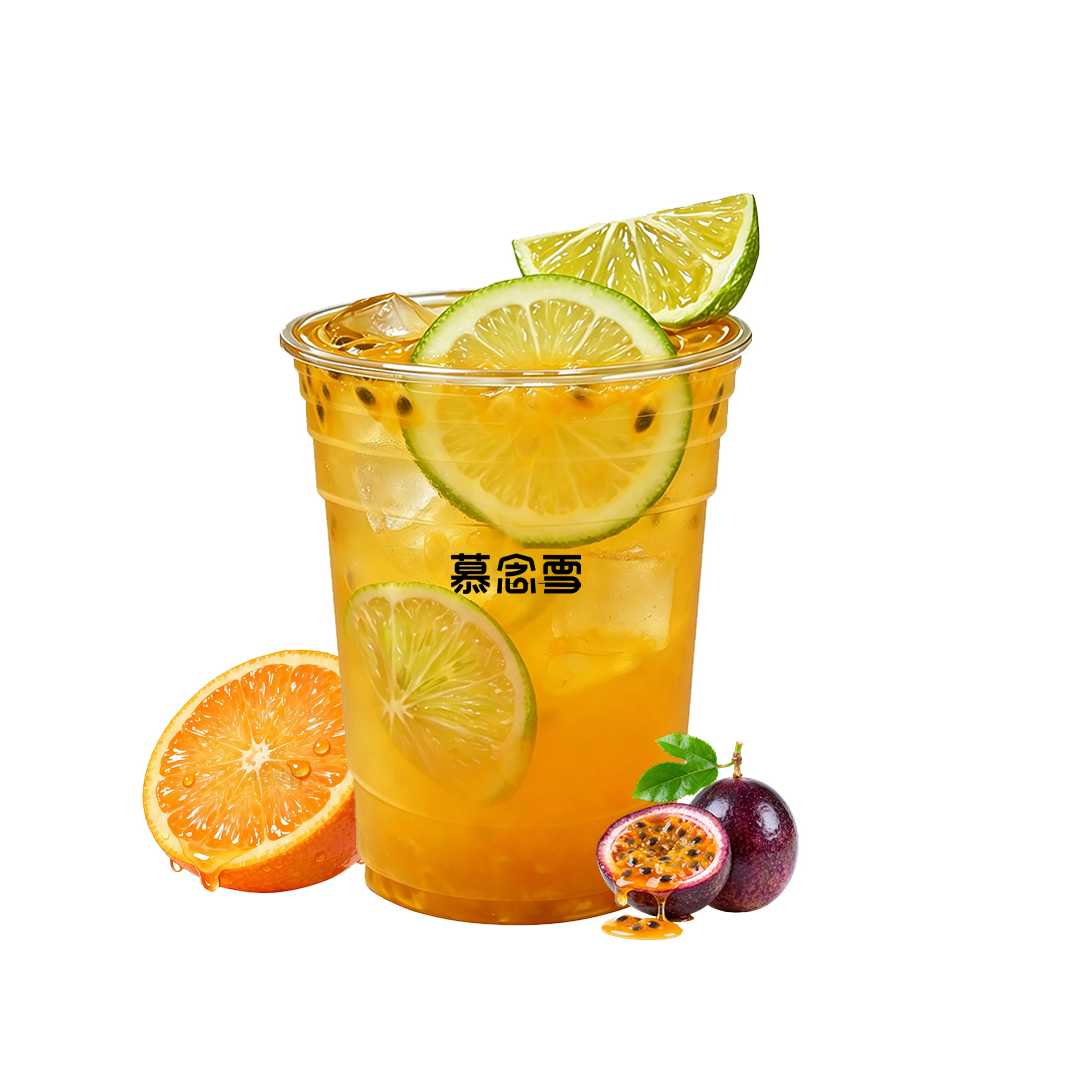 橙柚百香果冰茶
