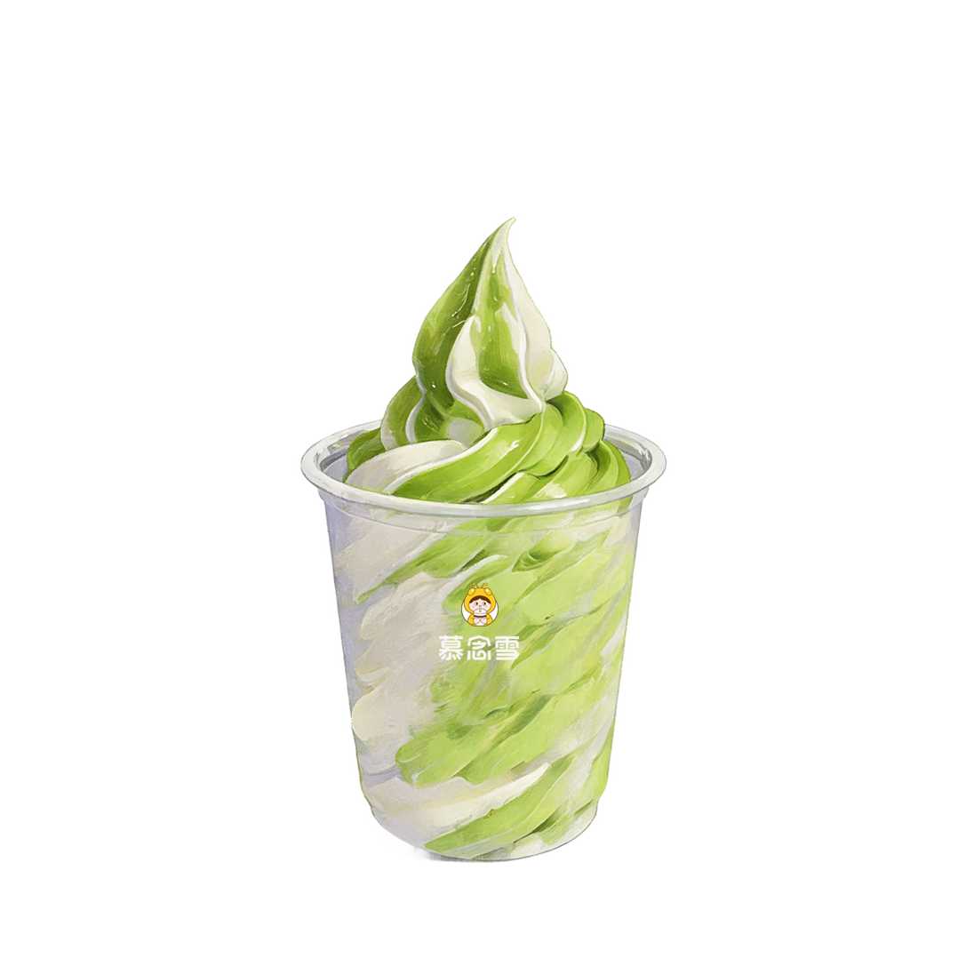 抹茶双旋圣代