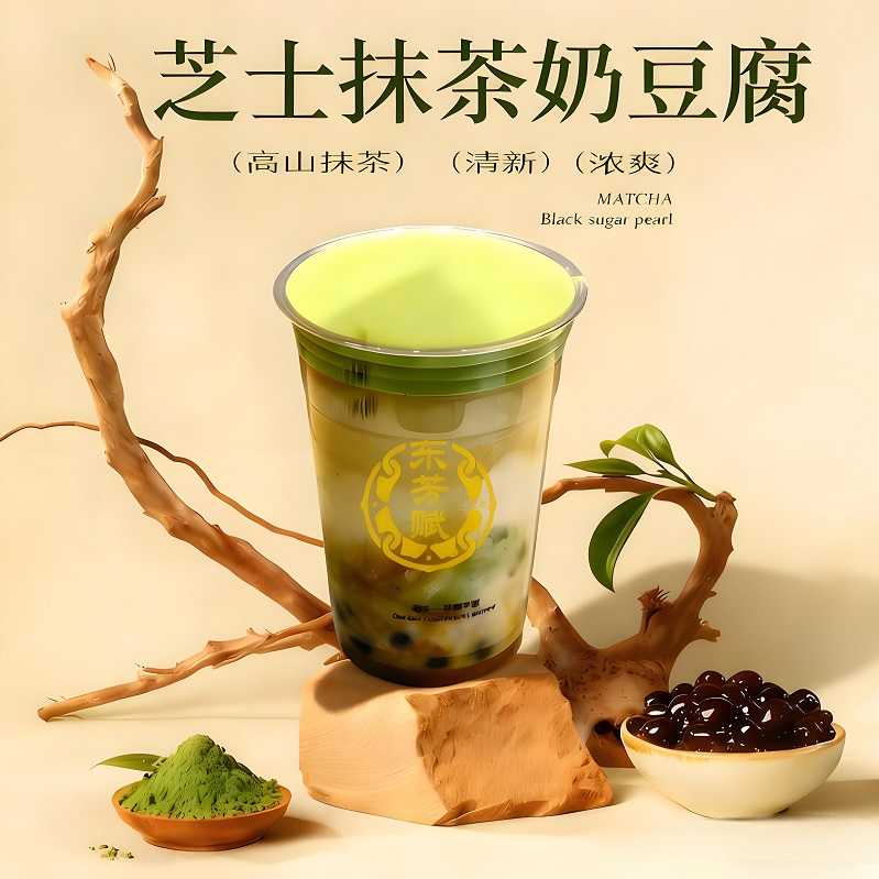 芝士抹茶奶豆腐