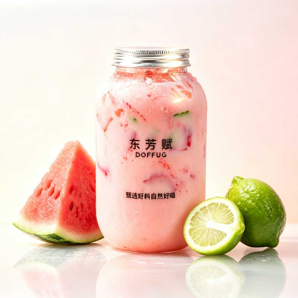 西瓜香柠冰奶