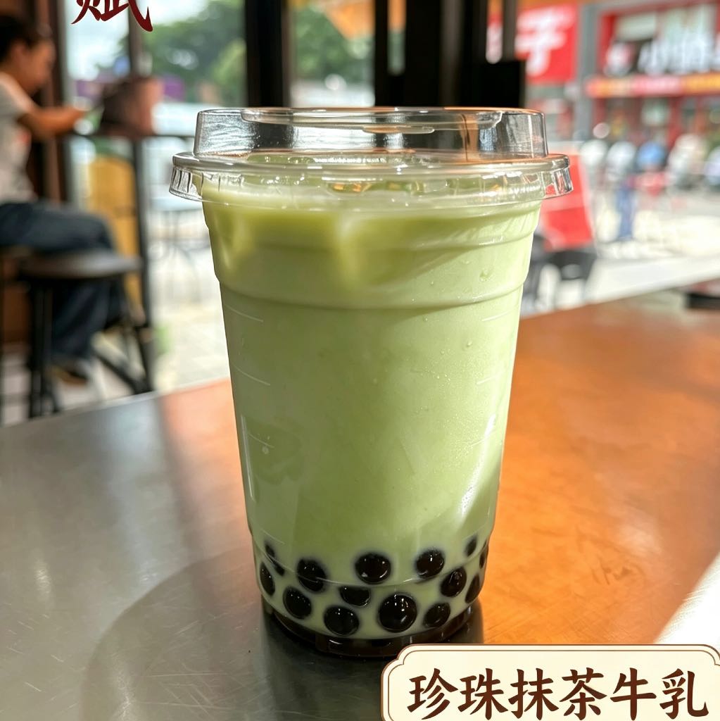 珍珠抹茶牛乳