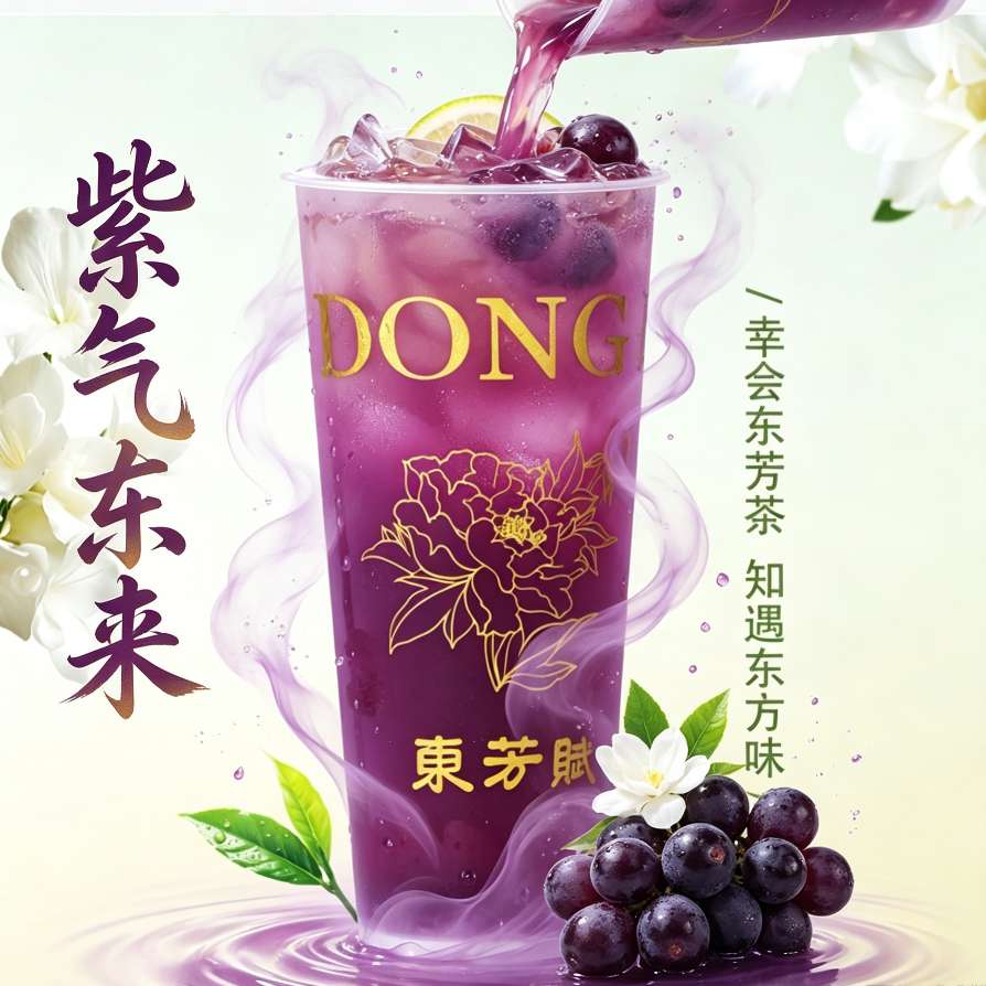 紫气东来（葡萄 · 鲜果冰茶）