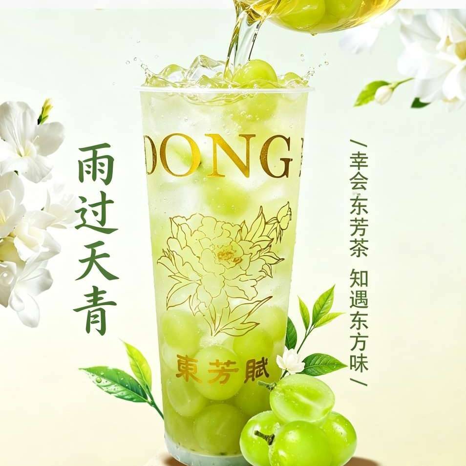 雨过天青（雨后青提 · 鲜果冰茶）
