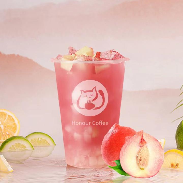 桃满山茶花