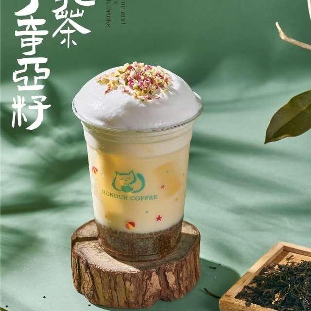 栀子花奇亚籽轻乳茶