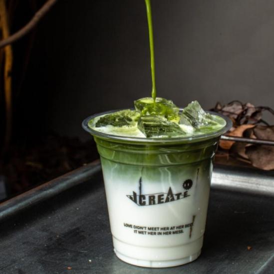 双拼抹茶牛乳